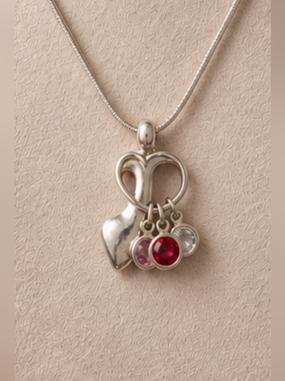 Necklace Carolyn Pollack Relios “Mother & Child” Gemstone 925 Sterling Silver